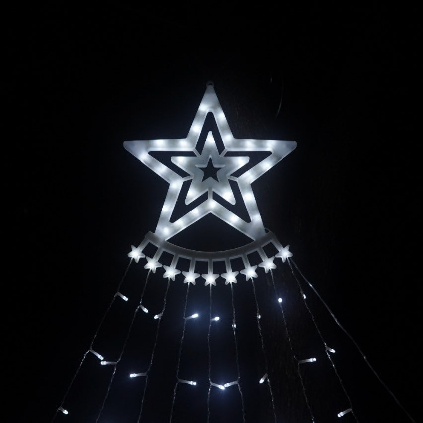 Led Five-Pointed Star Flowing Water Waterfall Light - AA Trading