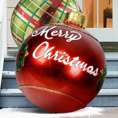 Christmas Ornament Ball Outdoor Pvc 60CM Inflatable Decorated Ball PVC Giant Big Large Balls Xmas Tree Decorations Toy Ball - AA Trading