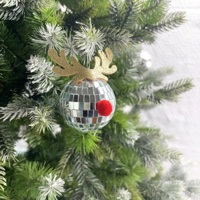 Mirror Elk Horn Christmas Ball Tree Decoration Pendant - AA Trading