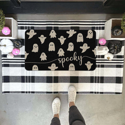 Halloween Skull Floor Mat Absorbent Floor Mat Bathroom Mats Entrance Door Door Mat Holiday Decorative Floor Mat - AA Trading
