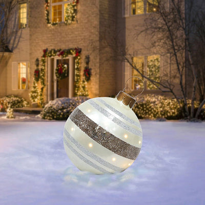 Christmas Ornament Ball Outdoor Pvc 60CM Inflatable Decorated Ball PVC Giant Big Large Balls Xmas Tree Decorations Toy Ball - AA Trading