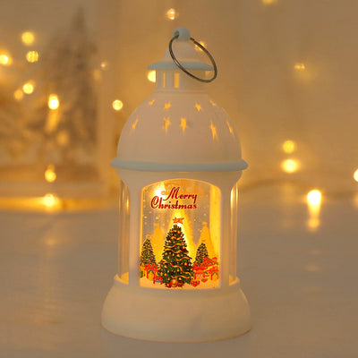 Christmas Decorative Cylinder Wind Light with Santa Snowman Designs - AA Trading