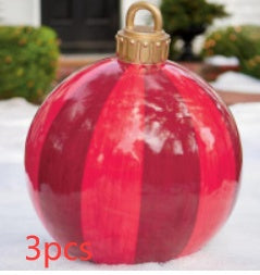 Christmas Ornament Ball Outdoor Pvc 60CM Inflatable Decorated Ball PVC Giant Big Large Balls Xmas Tree Decorations Toy Ball - AA Trading