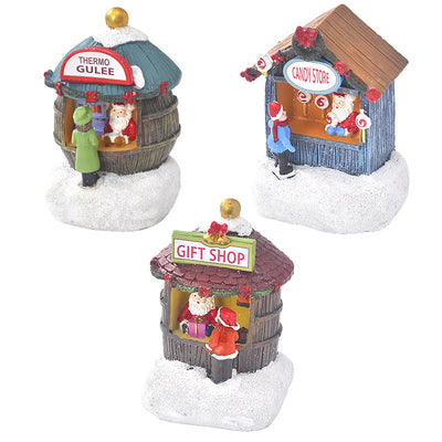 Christmas Resin Mini House Santa Shop Ornament - AA Trading