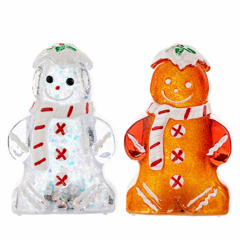 Glowing Christmas Gingerbread Man Snowman Ornament - AA Trading