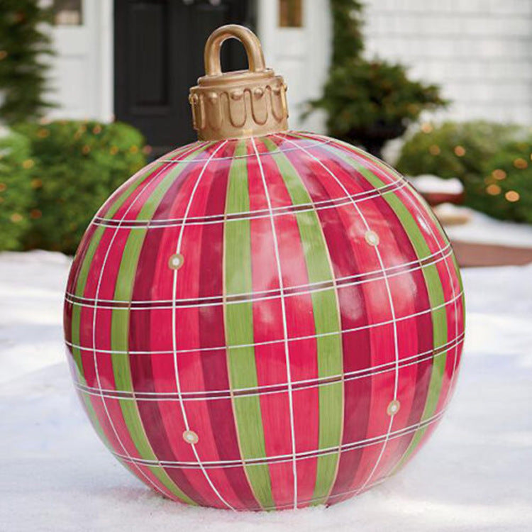Christmas Ornament Ball Outdoor Pvc 60CM Inflatable Decorated Ball PVC Giant Big Large Balls Xmas Tree Decorations Toy Ball - AA Trading