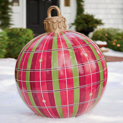Christmas Ornament Ball Outdoor Pvc 60CM Inflatable Decorated Ball PVC Giant Big Large Balls Xmas Tree Decorations Toy Ball - AA Trading