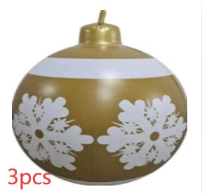 Christmas Ornament Ball Outdoor Pvc 60CM Inflatable Decorated Ball PVC Giant Big Large Balls Xmas Tree Decorations Toy Ball - AA Trading