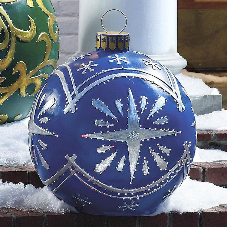 Christmas Ornament Ball Outdoor Pvc 60CM Inflatable Decorated Ball PVC Giant Big Large Balls Xmas Tree Decorations Toy Ball - AA Trading