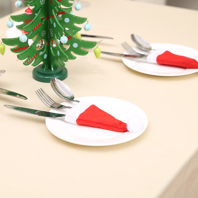 Christmas Hat Fork & Knife Cover Decoration - AA Trading