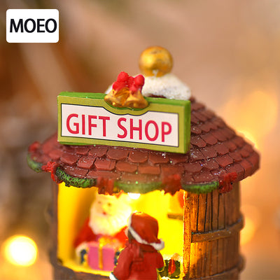 Christmas Resin Mini House Santa Shop Ornament - AA Trading