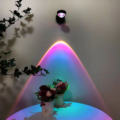 Rechargeable Sunset Red Wall Lamp Bedroom Bedside Installation-free Sunset Lamp - AA Trading