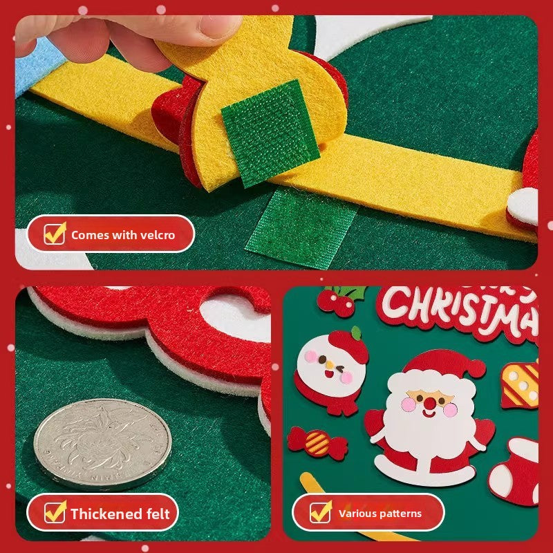 DIY Felt Christmas Tree Wall Decoration with LED Lights - AA Trading