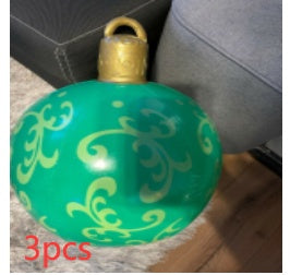 Christmas Ornament Ball Outdoor Pvc 60CM Inflatable Decorated Ball PVC Giant Big Large Balls Xmas Tree Decorations Toy Ball - AA Trading