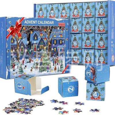 New 24 Boxes Christmas Advent Calendar Puzzle - AA Trading