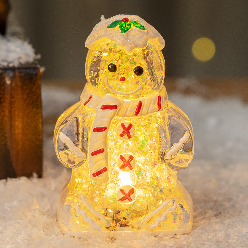 Glowing Christmas Gingerbread Man Snowman Ornament - AA Trading