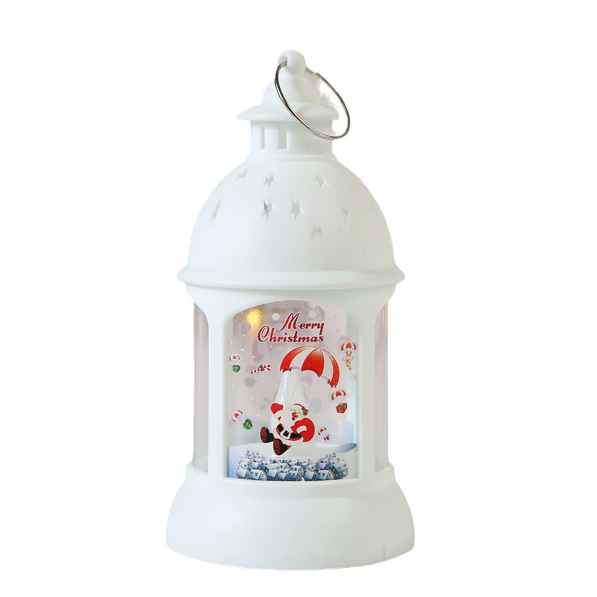 Christmas Decorative Cylinder Wind Light with Santa Snowman Designs - AA Trading