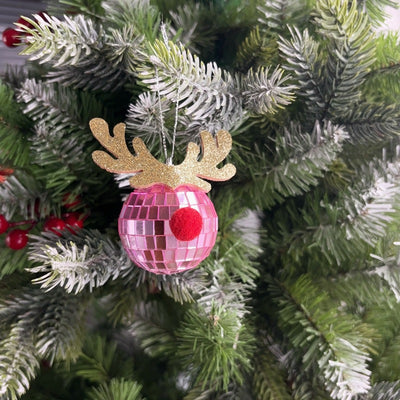 Mirror Elk Horn Christmas Ball Tree Decoration Pendant - AA Trading