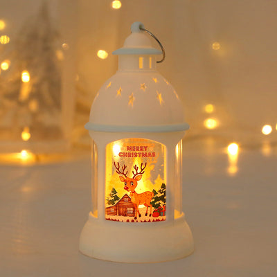 Christmas Decorative Cylinder Wind Light with Santa Snowman Designs - AA Trading