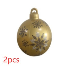 Christmas Ornament Ball Outdoor Pvc 60CM Inflatable Decorated Ball PVC Giant Big Large Balls Xmas Tree Decorations Toy Ball - AA Trading