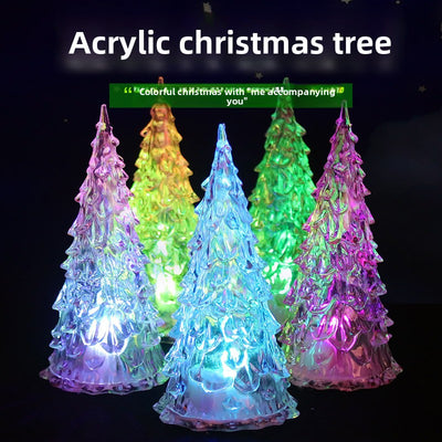 LED Acrylic Colorful Christmas Tree Night Light - AA Trading