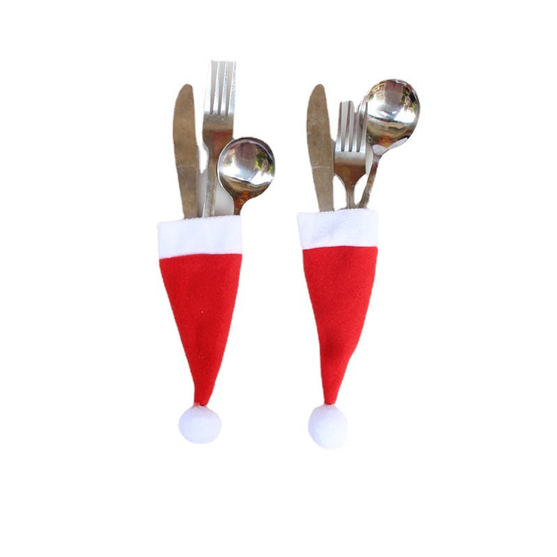 Christmas Hat Fork & Knife Cover Decoration - AA Trading