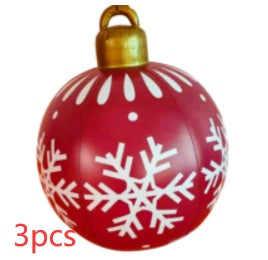 Christmas Ornament Ball Outdoor Pvc 60CM Inflatable Decorated Ball PVC Giant Big Large Balls Xmas Tree Decorations Toy Ball - AA Trading