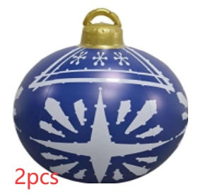 Christmas Ornament Ball Outdoor Pvc 60CM Inflatable Decorated Ball PVC Giant Big Large Balls Xmas Tree Decorations Toy Ball - AA Trading