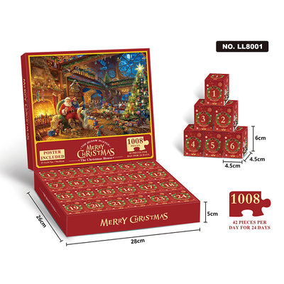 New 24 Boxes Christmas Advent Calendar Puzzle - AA Trading