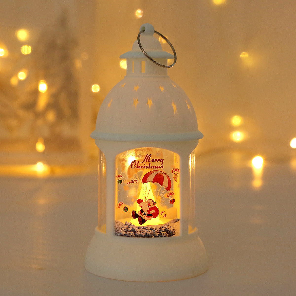 Christmas Decorative Cylinder Wind Light with Santa Snowman Designs - AA Trading