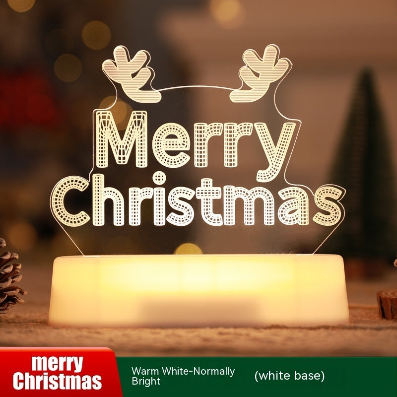 Christmas Decoration 3D Lamp Acrylic LED Night Lights New Year Valentines Day Christmas Kids Gift Christmas Ornaments - AA Trading