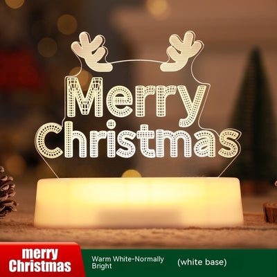 Christmas Decoration 3D Lamp Acrylic LED Night Lights New Year Valentines Day Christmas Kids Gift Christmas Ornaments - AA Trading