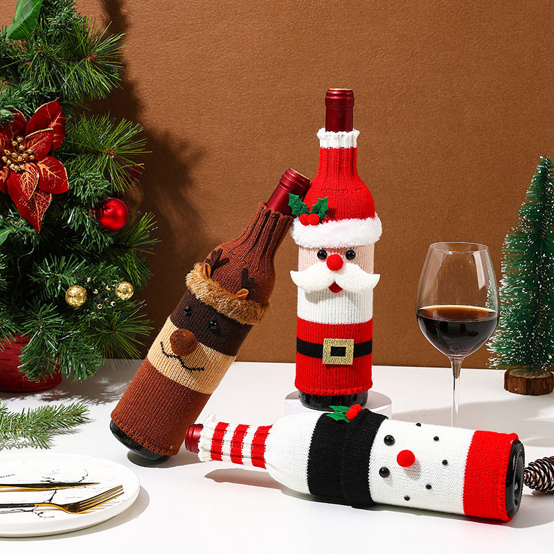 Christmas Decorative Bottle Sleeve Knitted - AA Trading
