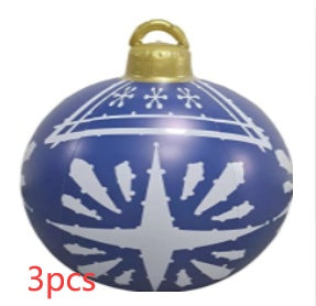 Christmas Ornament Ball Outdoor Pvc 60CM Inflatable Decorated Ball PVC Giant Big Large Balls Xmas Tree Decorations Toy Ball - AA Trading