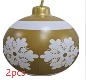 Christmas Ornament Ball Outdoor Pvc 60CM Inflatable Decorated Ball PVC Giant Big Large Balls Xmas Tree Decorations Toy Ball - AA Trading