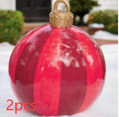 Christmas Ornament Ball Outdoor Pvc 60CM Inflatable Decorated Ball PVC Giant Big Large Balls Xmas Tree Decorations Toy Ball - AA Trading