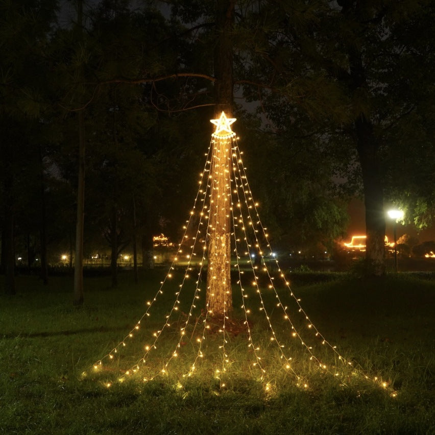 Led Five-Pointed Star Flowing Water Waterfall Light - AA Trading