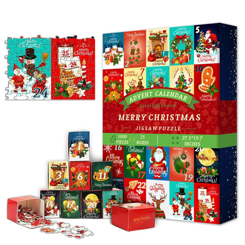 New 24 Boxes Christmas Advent Calendar Puzzle - AA Trading