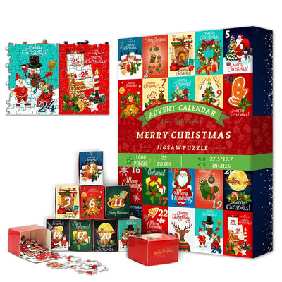 New 24 Boxes Christmas Advent Calendar Puzzle - AA Trading