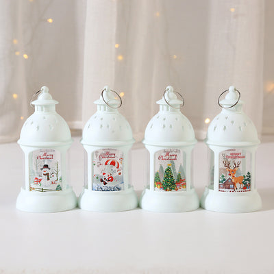 Christmas Decorative Cylinder Wind Light with Santa Snowman Designs - AA Trading