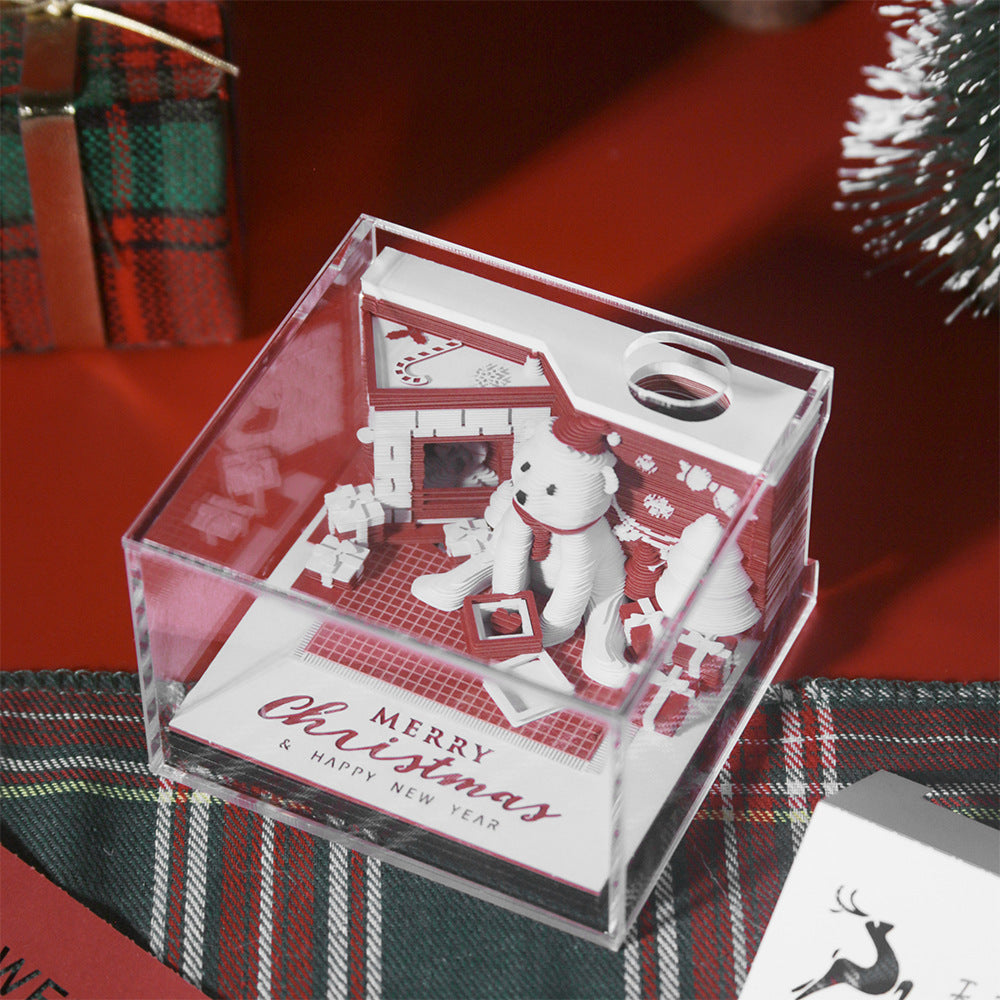 Christmas Gift 3d Three-dimensional Calendar Paper Carving Note - AA Trading