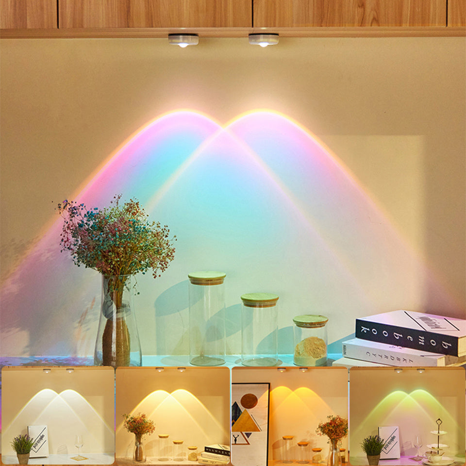 Led Lights Wireless Closet Kitchen Lights Under Furniture Battery Powered Sunset Nightlight Wall Lamp Bedroom Decoration Cabinet - AA Trading