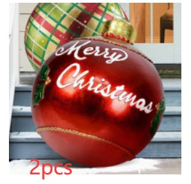 Christmas Ornament Ball Outdoor Pvc 60CM Inflatable Decorated Ball PVC Giant Big Large Balls Xmas Tree Decorations Toy Ball - AA Trading