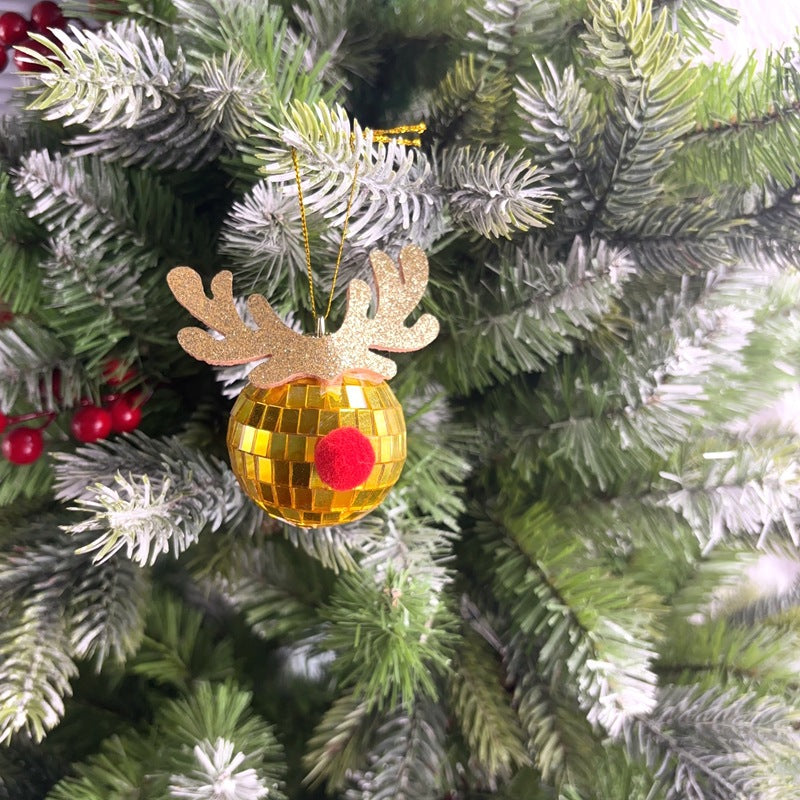 Mirror Elk Horn Christmas Ball Tree Decoration Pendant - AA Trading