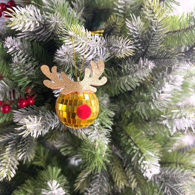 Mirror Elk Horn Christmas Ball Tree Decoration Pendant - AA Trading