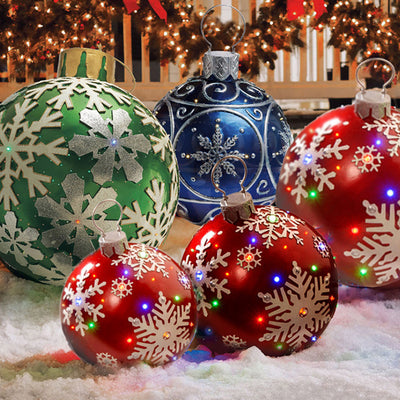 Christmas Ornament Ball Outdoor Pvc 60CM Inflatable Decorated Ball PVC Giant Big Large Balls Xmas Tree Decorations Toy Ball - AA Trading