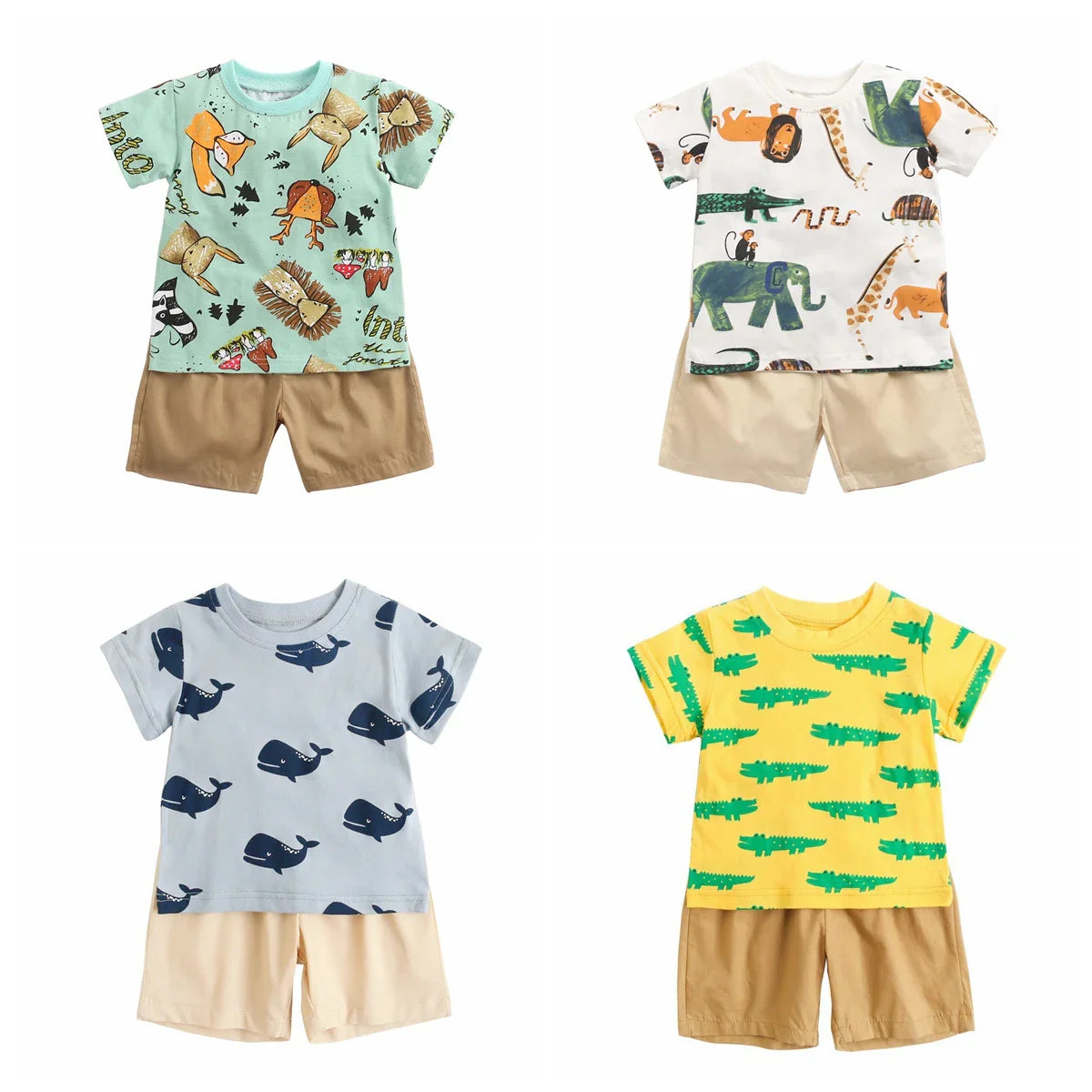 2pcs set t-shirt and shorts for children multivariant - AA Trading
