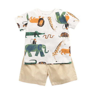 2pcs set t-shirt and shorts for children multivariant - AA Trading