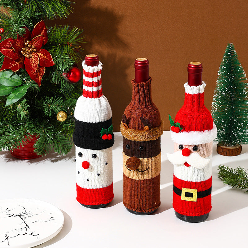 Christmas Decorative Bottle Sleeve Knitted - AA Trading