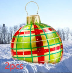 Christmas Ornament Ball Outdoor Pvc 60CM Inflatable Decorated Ball PVC Giant Big Large Balls Xmas Tree Decorations Toy Ball - AA Trading